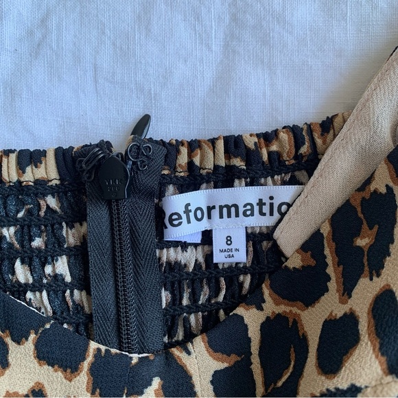 Reformation Taiga Bustier A Line Sleeveless Mini Dress Leo Leopard Cheetah Print - Picture 9 of 13